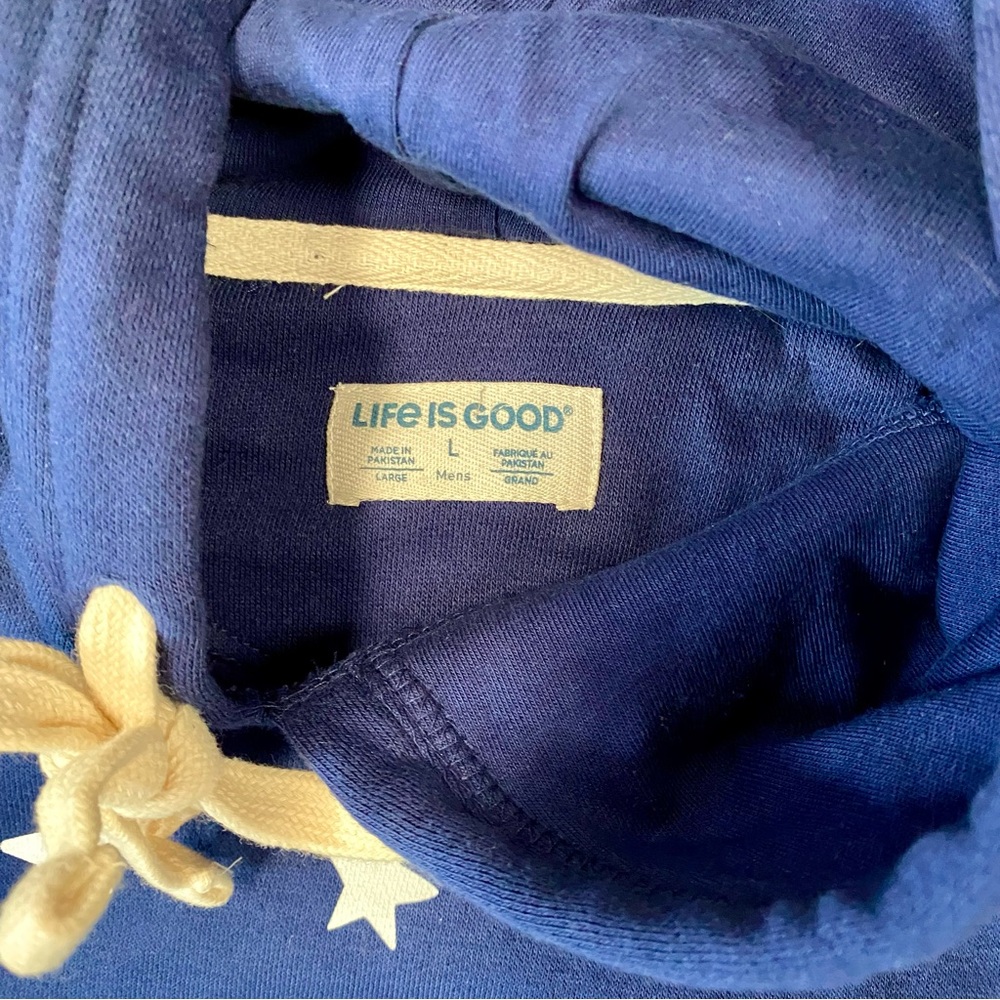 Life Is Good Hoodie Men’s L Jake Adirondack Stars Pullover Sweatshirt USA Relax - Picture 10 of 10
